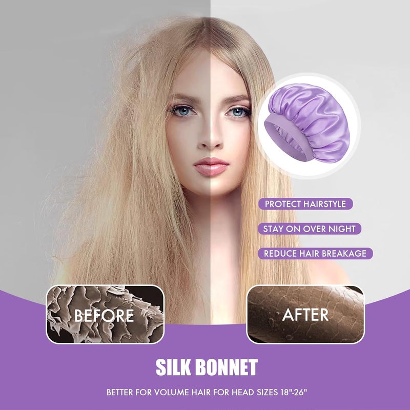 Doitory Store Satin Silk Bonnet for Sleeping, Double Layer Silk Sleep Cap for Men & Women, Soft Satin Lined Bonnet for Curly Hair - Image 5